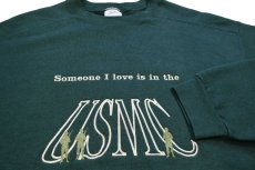 画像3: 90s Wilsonウィルソン USMC 刺繍 スウェット 深緑 L (3)
