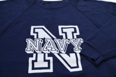画像3: 80s USA製 NAVY ロゴ スウェット 紺 L (3)