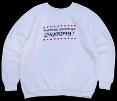 画像1: 80s USA製 WORLD'S GREATEST GRANDPA ! スウェット 白 XL (1)