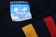 画像4: 80s USA製 Disneyディズニー WALT DISNEY PRODUCTIONS ミッキー マウス フェルトプリント ライン スウェット 黒 S (4)