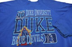 画像3: 90s USA製 DUKE UNIVERSITY BLUE DEVILS ひび割れプリント スウェット ボロ 青 2XL★特大 (3)