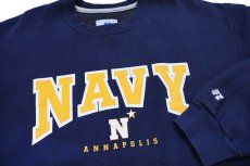 画像3: 00s メキシコ製 RUSSELLラッセル NAVY ANNAPOLIS スウェット 紺 L (3)