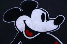 画像5: 80s USA製 Disneyディズニー WALT DISNEY PRODUCTIONS ミッキー マウス フェルトプリント ライン スウェット 黒 S (5)