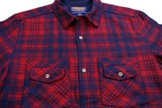 画像3: USA製 PENDLETONペンドルトン THE PORTLAND COLLECTION チェック ウールシャツ 赤×紺 M (3)