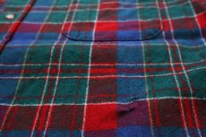 画像6: 90s USA製 PENDLETONペンドルトン タータンチェック エルボーパッチ付き ウールシャツ M★08 (6)