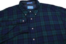 画像3: 90s USA製 PENDLETONペンドルトン AUTHENTIC BLACK WATCH TARTANブラックウォッチ タータンチェック ボタンダウン ウールシャツXXL★特大 (3)
