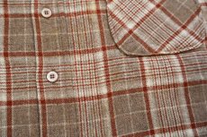 画像5: 70s USA製 PENDLETONペンドルトン チェック エルボーパッチ付き ウールシャツ XL★29 (5)