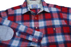 画像3: 70s USA製 PENDLETONペンドルトン タータンチェック エルボーパッチ付き ウールシャツ L★16 (3)
