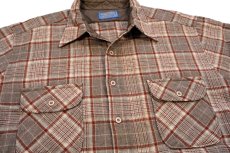 画像3: 70s USA製 PENDLETONペンドルトン チェック エルボーパッチ付き ウールシャツ XL★29 (3)