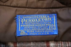 画像4: 70s USA製 PENDLETONペンドルトン チェック エルボーパッチ付き ウールシャツ XL★29 (4)