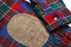 画像5: 90s USA製 PENDLETONペンドルトン タータンチェック エルボーパッチ付き ウールシャツ M★08 (5)