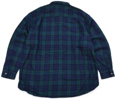 画像2: 90s USA製 PENDLETONペンドルトン AUTHENTIC BLACK WATCH TARTANブラックウォッチ タータンチェック ボタンダウン ウールシャツXXL★特大 (2)