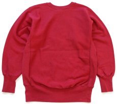画像2: 90s メキシコ製 Championチャンピオン 無地 目無し リバースウィーブ スウェット 濃赤 M★266 ブランク ブックストア (2)
