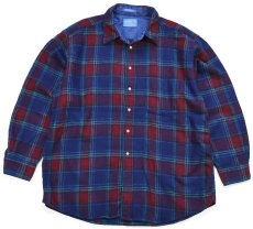 画像1: 90s USA製 PENDLETONペンドルトン タータンチェック ウールシャツ XL★07 (1)