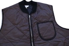 画像3: 80s USA製 WEAR GUARD ナイロン キルティング ライナーベスト 焦げ茶 XXL★特大 (3)
