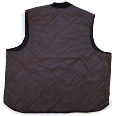 画像2: 80s USA製 WEAR GUARD ナイロン キルティング ライナーベスト 焦げ茶 XXL★特大 (2)