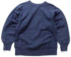 画像2: 90s メキシコ製 Championチャンピオン 無地 目無し リバースウィーブ スウェット 紺 フェード M★255 ブランク ブックストア (2)