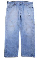 画像2: 00s USA製 Levi'sリーバイス 501 ダメージ&ペンキ飛び デニムパンツ W38★242 (2)