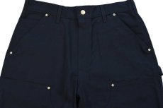 画像4: 新品★USA製 carharttカーハート ダブルニー ダック地 ペインターパンツ 黒 W32 L32 (4)