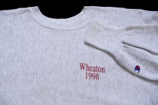 画像3: 90s メキシコ製 Championチャンピオン Wheaton 1998 両面プリント リバースウィーブ スウェット 杢グレー L (3)