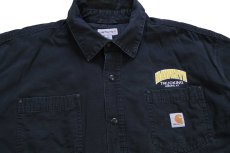画像3: carharttカーハート HAWKEYE TRUCKING 刺繍 キルティングライナー コットンジャケット 黒 2XL★特大 (3)