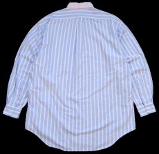画像2: 90s ラルフローレン The Big Shirt ポケット付き 襟 切り替え ストライプ ボタンダウン オックスフォード コットンシャツ (2)