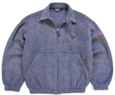 画像1: 00s ポロ ラルフローレン チンスト付き ワンポイント フリースジャケット グレー M (1)