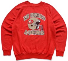 画像1: 80s USA製 NFL SAN FRANCISCO 49ERS アメフト スウェット 赤 XL (1)