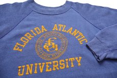 画像3: 70s USA製 Championチャンピオン FLORIDA ATLANTIC UNIVERSITY 三段 スウェット 青 フェード XL (3)