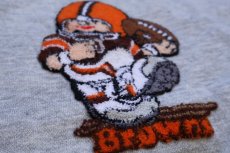 画像4: 80s USA製 Hanes NFL Browns アメフト シェニール刺繍 スウェット 杢グレー L (4)