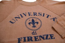 画像3: 70s UNIVERSITA' di FIRENZE 染み込みプリント スウェット 薄茶 (3)