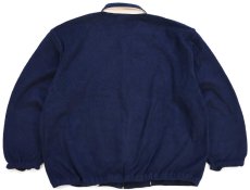 画像2: 90s USA製 ポロ ラルフローレン チンスト付き ワンポイント フリースジャケット 紺 L (2)
