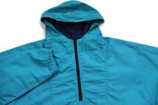 画像3: 90s USA製 L.L.Bean フリースライナー ナイロン アノラックパーカー ターコイズブルー M-R (3)