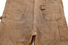 画像7: carharttカーハート ダブルニー ダック地 オーバーオール 茶 W40 (7)