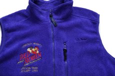 画像3: 90s L.L.Bean RED ROBIN マスコット 刺繍 フリースベスト 青紫 (3)