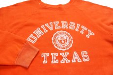 画像3: 70s UNIVERSITY TEXAS 三段 フロッキープリント スウェット オレンジ (3)