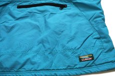 画像5: 90s USA製 L.L.Bean フリースライナー ナイロン アノラックパーカー ターコイズブルー M-R (5)