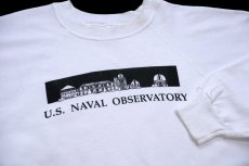 画像3: 90s USA製 Hanes U.S.NAVAL OBSERVATORY スウェット 白 L (3)