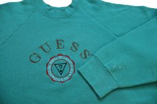 画像3: 90s USA製 GUESS ゲス ロゴ刺繍 スウェット エメラルドグリーン XL (3)
