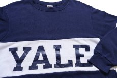 画像3: 80s USA製 Championチャンピオン YALE ツートン 切り替え スウェット 紺×白 L (3)