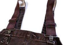 画像5: メキシコ製 carharttカーハート ダブルニー ダック地 オーバーオール 焦げ茶 W48 L32★特大 (5)