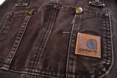 画像6: メキシコ製 carharttカーハート ダブルニー ダック地 オーバーオール 焦げ茶 W48 L32★特大 (6)