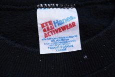 画像5: 90s USA製 Hanes ウルフ オールオーバープリント アート スウェット 黒 XL (5)