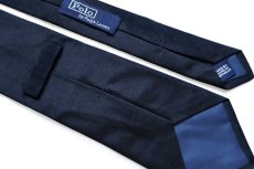 画像4: 90s ドイツ製 ポロ ラルフローレン 無地 ハンドメイド シルク ネクタイ 黒 (4)