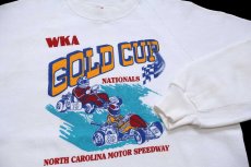 画像3: 80s USA製 WKA GOLD CUP NORTH CAROLINA MOTOR SPEEDWAY カート スウェット 白 L★RUSSELLラッセル (3)