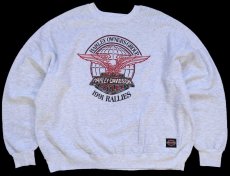 画像1: 90s USA製 Leeリー HOG HARLEY-DAVIDSON ハーレー ダビッドソン 両面プリント スウェット 杢ライトグレー 4X★特大 (1)