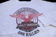 画像3: 90s USA製 Leeリー HOG HARLEY-DAVIDSON ハーレー ダビッドソン 両面プリント スウェット 杢ライトグレー 4X★特大 (3)