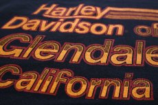 画像4: 80s USA製 HARLEY-DAVIDSON ハーレー ダビッドソン 両面プリント ハイネック ハーフジップ スウェット 黒 L★RUSSELLラッセル (4)