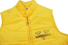 画像3: 80s USA製 Chalk Line VANDERBILT 中綿入り ナイロンベスト 黄 L (3)