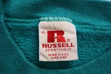 画像4: 80s USA製 RUSSELLラッセル TC 刺繍 前V スウェット 緑 XL (4)